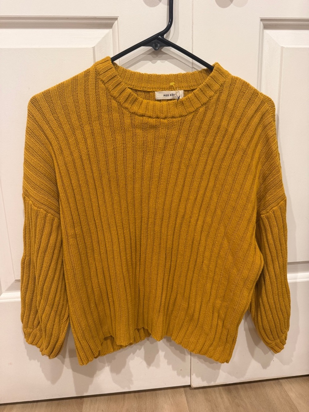 Mod Ref Ribbed Crewneck Sweater - Mustard - Picture 2 of 3